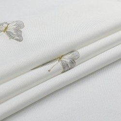 White with Gold/Silver Butterfly Design Tablecloth | Home Goods | Juda