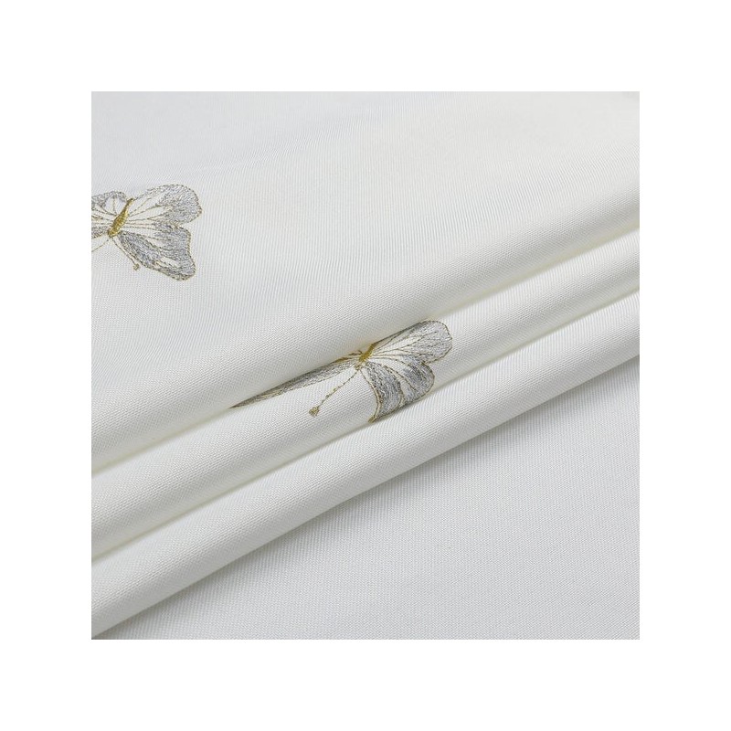 White with Gold/Silver Butterfly Design Tablecloth | Home Goods | Juda