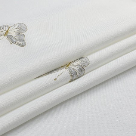 White with Gold/Silver Butterfly Design Tablecloth | Home Goods | Juda