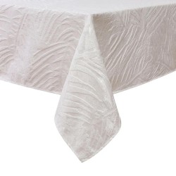 White Leaves Jacquard Tablecloth | Home Goods | Judaica