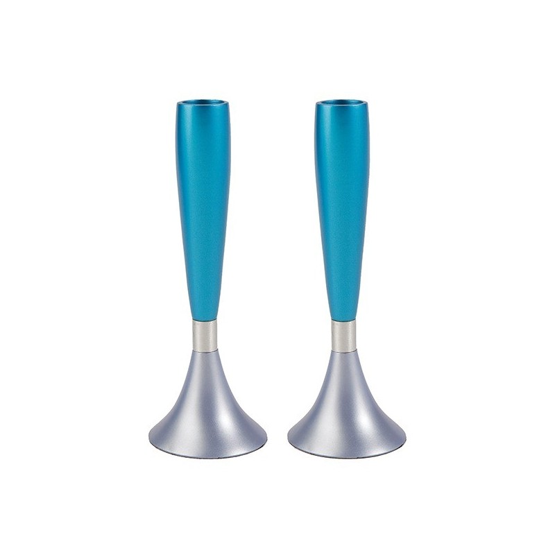 Turquoise Anodized Aluminum Candlesticks By Yair E | Candle Holders |