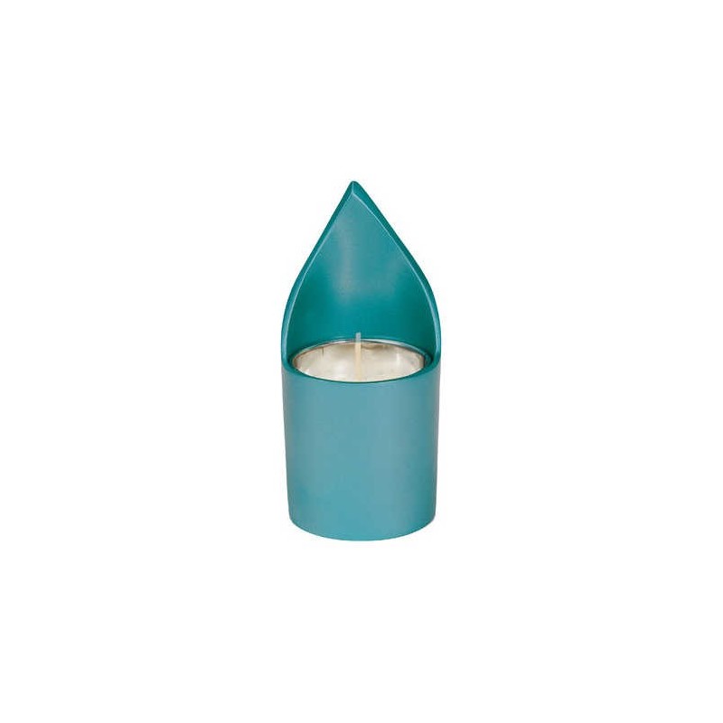 Teal Anodized Yahrtzeit Candle Holder By Yair Eman | Yahrzeit Candles