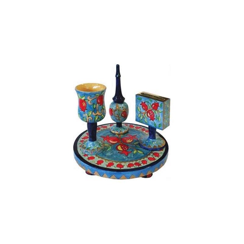 Wood Pomegranates Havdalah Set | Havdalah Sets & Spice Boxes | Judaica