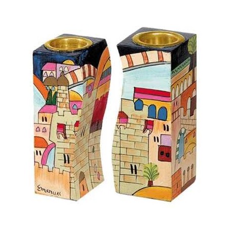 Jerusalem Fitted Candlesticks | Candle Holders | Judaica
