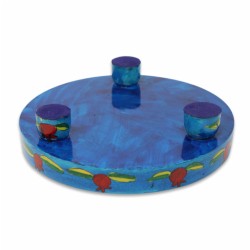 Blue Pomegranate Honey Dish By Yair Emanuel | Rosh Hashanah | Judaica