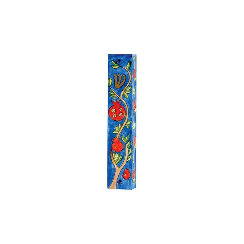 Pomegranate Tree Wood Mezuzah Case | Mezuzahs | Judaica