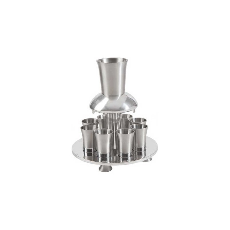 Anodized Aluminum Silver Kiddush Fountain | Kiddush Cups | Judaica
