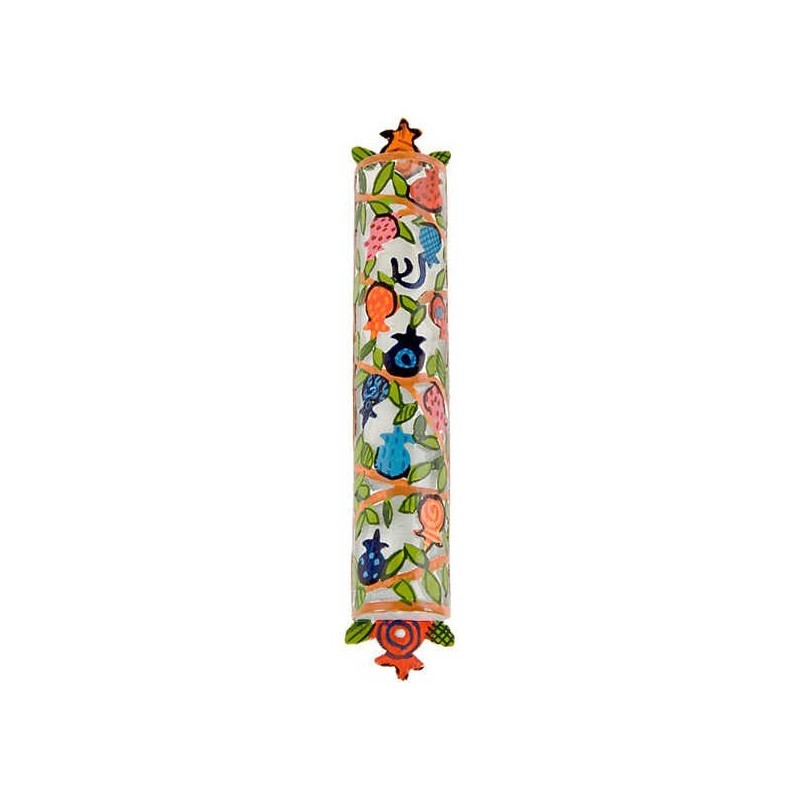 Lasercut Pomegranate Mezuzah Case | Mezuzahs | Judaica