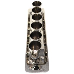 Hammered Liquor Cups with Tray | Kiddush Cups | Judaica