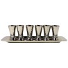 Hammered Liquor Cups with Tray | Kiddush Cups | Judaica