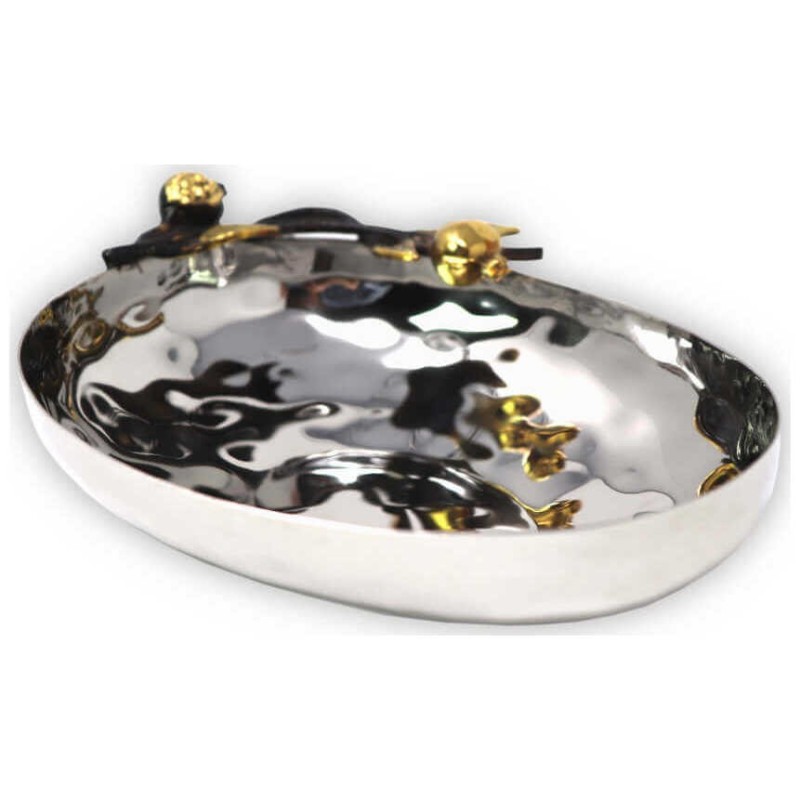 Oval Golden Pomegranate Bowl | Home Goods | Judaica
