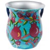 Pomegranate Hand Painted Metal Washing Cup | Rosh Hashanah | Judaica
