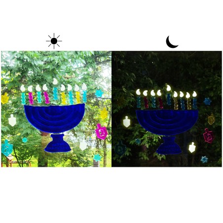 Hanukkah Window Gel Decorations, Menorah Design | Hanukkah | Judaica