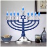 Blue & Silver Premium Electric Menorah with Two-To | Hanukkah | Judaic