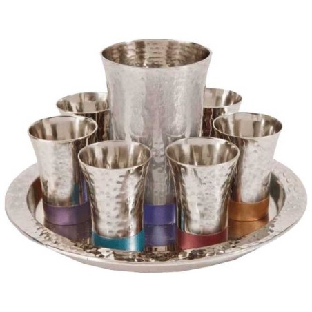 Textured Silver Kiddush Set | Kiddush Cups | Judaica