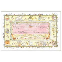 Baby Girl Naming Certificate | New Baby | Judaica