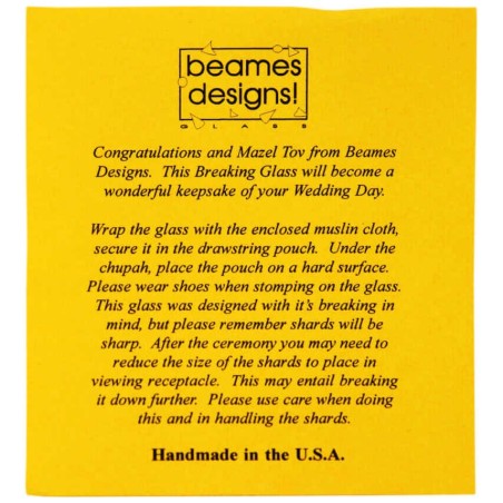 Beames Designs Wedding Breaking Glass & Bag - Blue | Wedding | Judaica