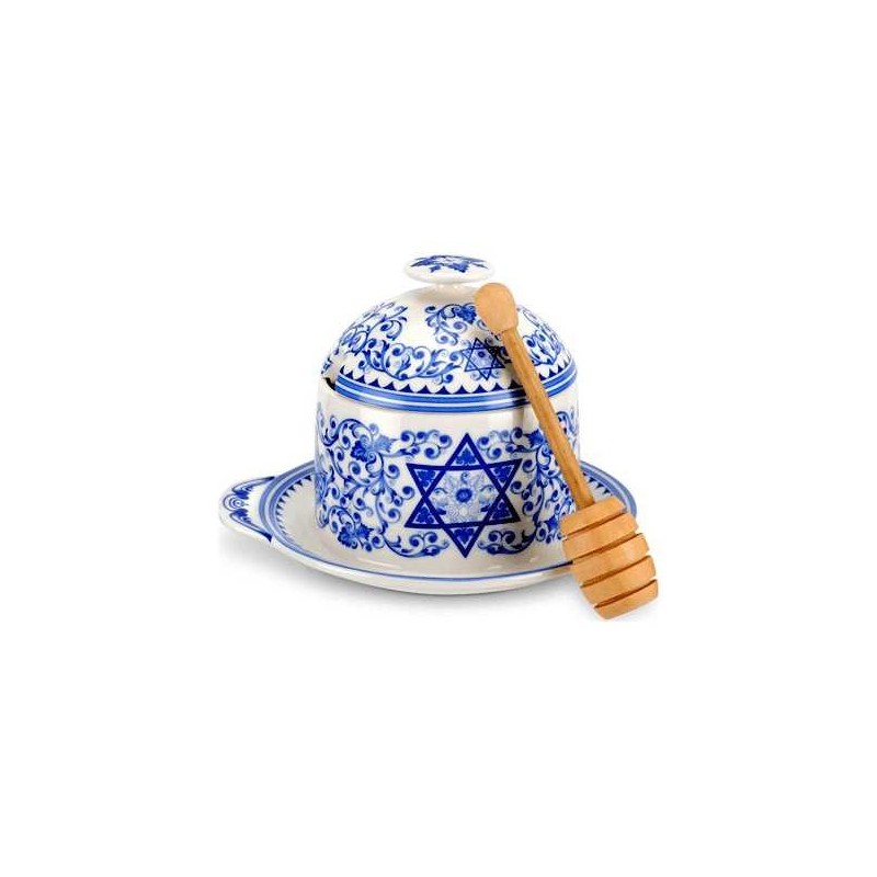 Spode Honey Pot with Drizzler By Portmeirion-Spode | Rosh Hashanah | J