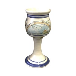 Tamborine Glossy Glazed Ceramic Miriam's Cup | Passover | Judaica