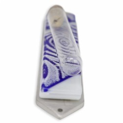 Vortex Blue Wedding Glass Keepsake Mezuzah Case | Wedding | Judaica