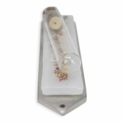 White Collage Wedding Glass Keepsake Mezuzah Case | Wedding | Judaica