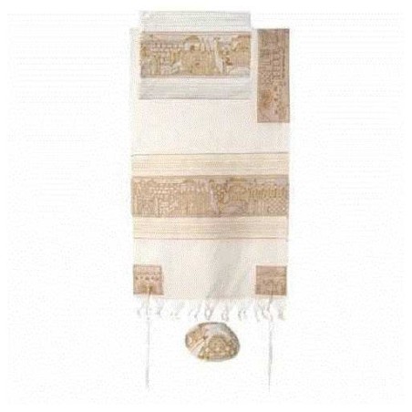 Gold and Silver Acrylic Old City Tallit Set By Yai | Tallit/Tallis | J