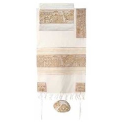 Gold and Silver Acrylic Old City Tallit Set By Yai | Tallit/Tallis | J