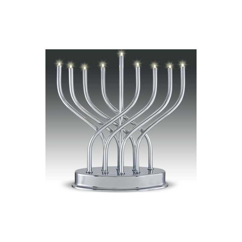 Silver Entwined Electric Menorah | Hanukkah | Judaica