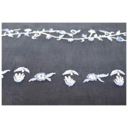 Navy Blue Organza Striped Floral Tallit Set By Yai | Tallit/Tallis | J