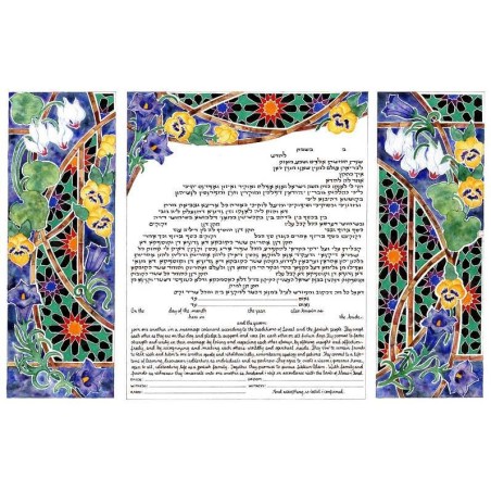 Night Triptych Ketubah | All Judaica | Judaica