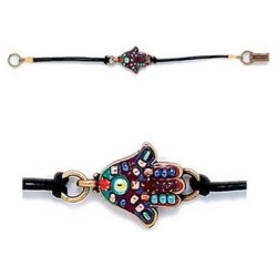 Multibright Hamsa Leather Bracelet | Jewelry | Judaica