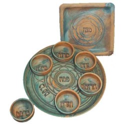 Ceramic Patina Seder Set | Passover | Judaica
