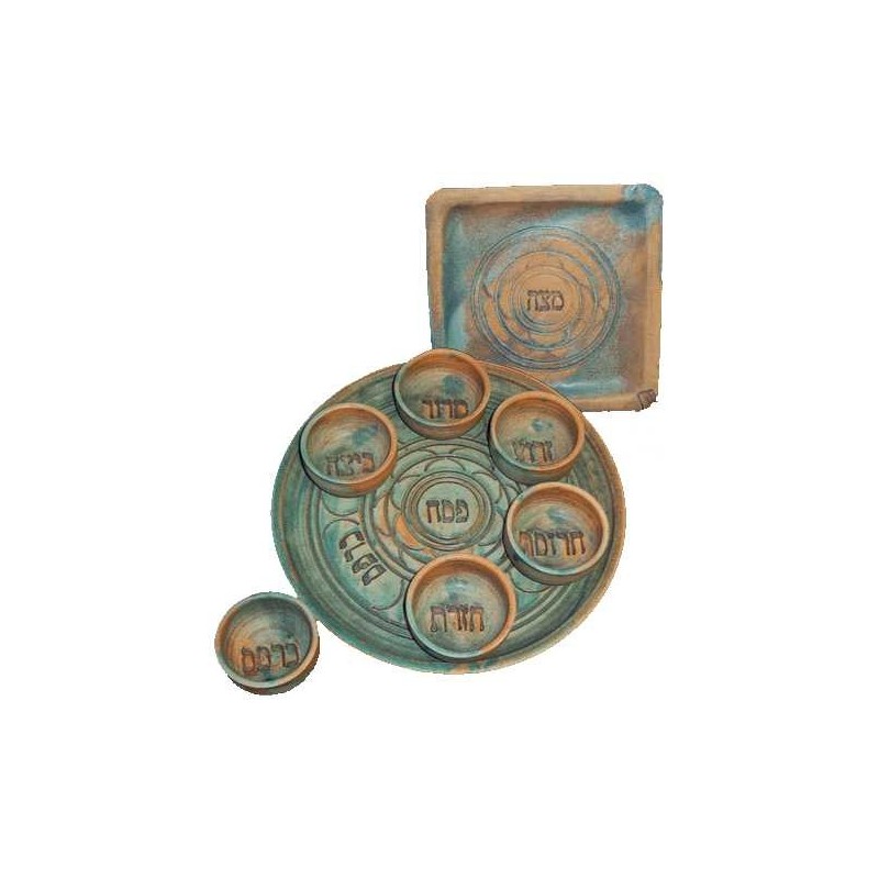 Ceramic Patina Seder Set | Passover | Judaica