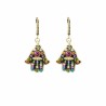 Multi Crystal Black Hamsa Earrings | Jewelry | Judaica