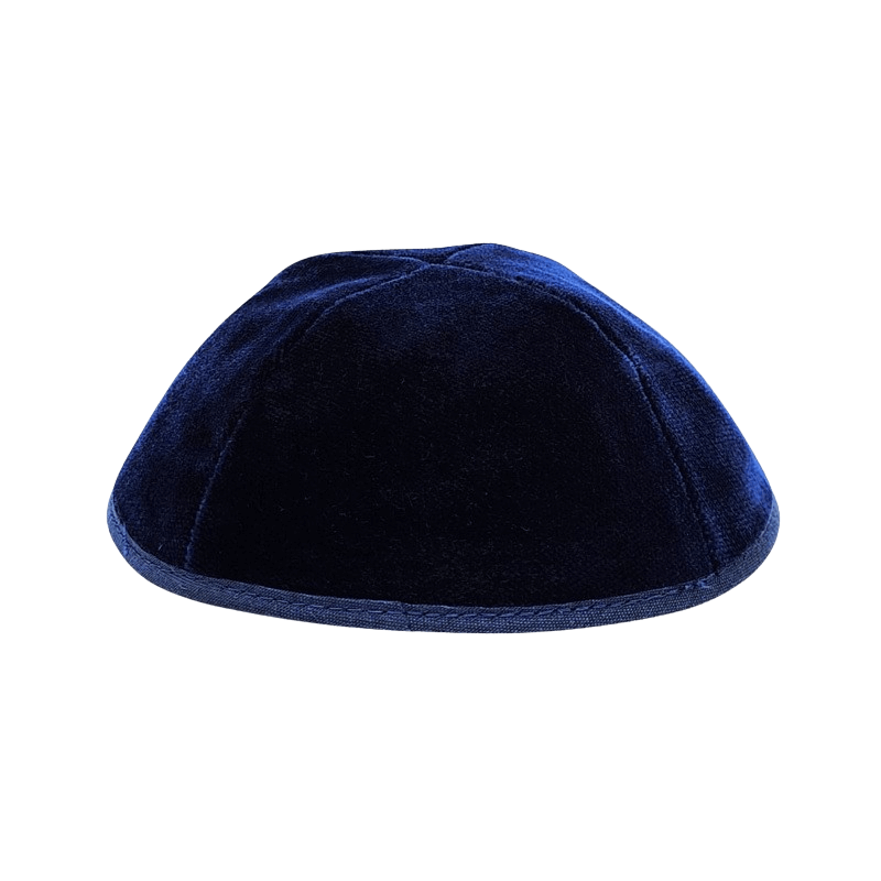 Navy 4 Part Velvet Kippah - Size 5 | Kippahs | Judaica