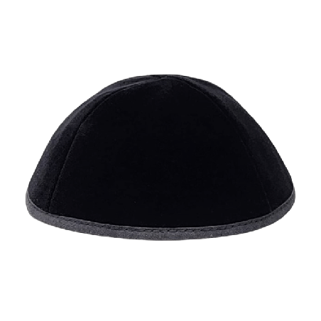 Black 4 Part Velvet Kippah - Size 6 | Kippahs | Judaica