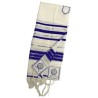 Traditional Blue Stripe Wool Tallit - Silver | Tallit/Tallis | Judaica
