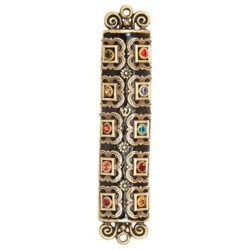 10 Crystals Mezuzah Case | Mezuzahs | Judaica