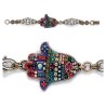 Multi-Color Jeweled Hamsa Filigree Bracelet | Jewelry | Judaica