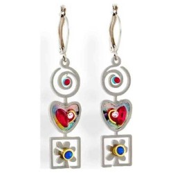 Heart Spiral and Flower Earrings | Jewelry | Judaica