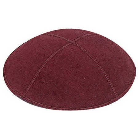 Maroon Suede Kippah | Kippahs | Judaica