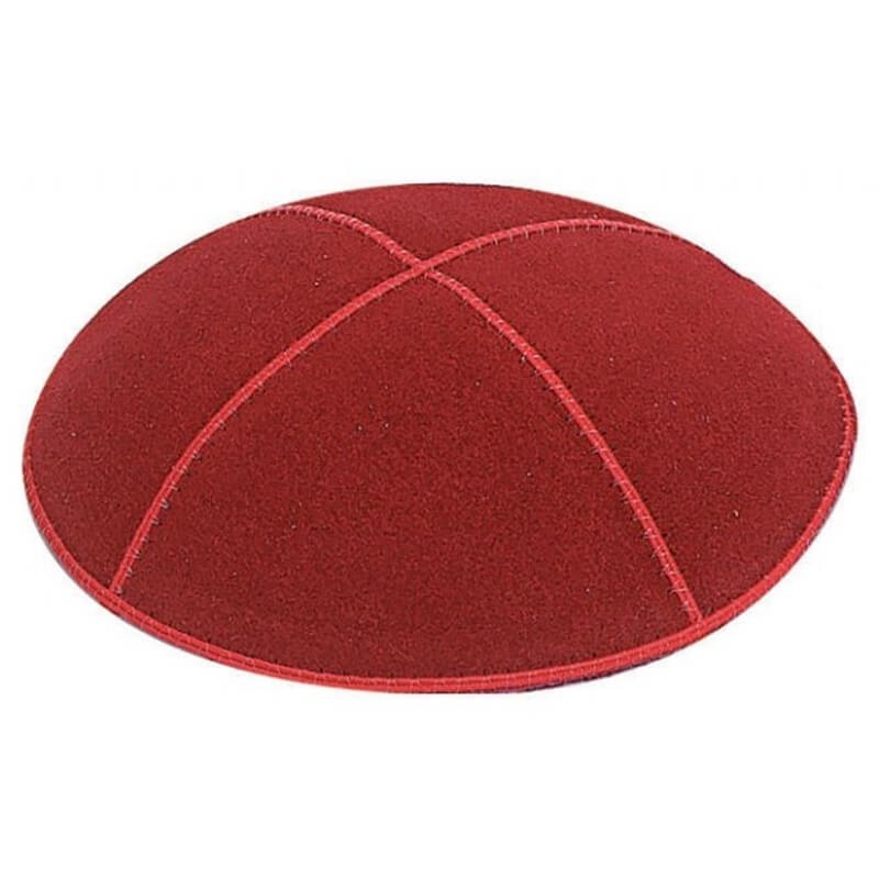 Red Suede Kippah | Kippahs | Judaica