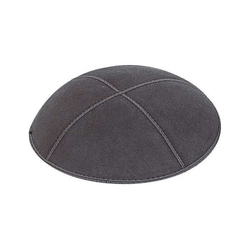 Dark Gray Suede Kippah | Kippahs | Judaica