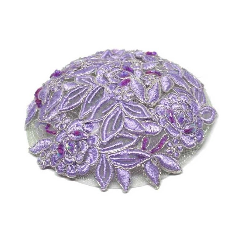 Embroidered Lilac Women's Headcover | Kippahs | Judaica