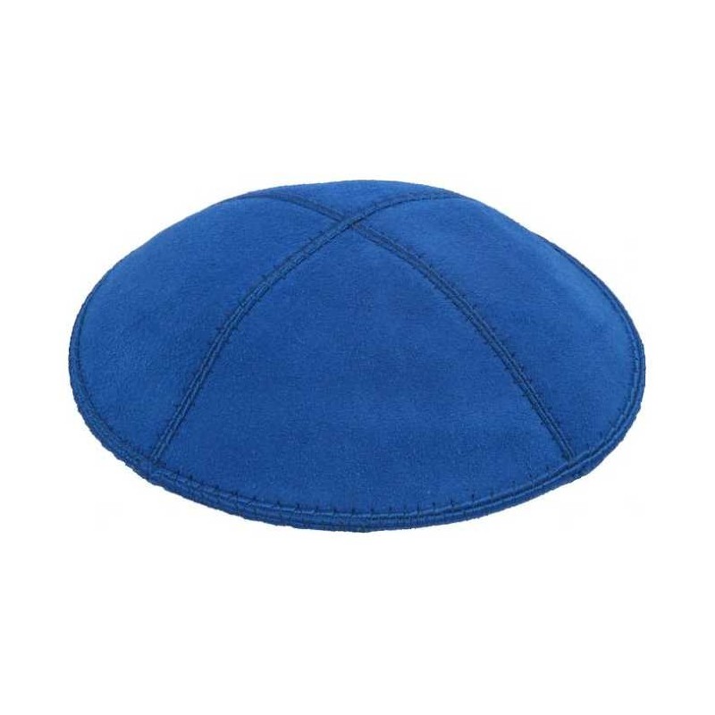 Royal Blue Suede Kippah | Kippahs | Judaica