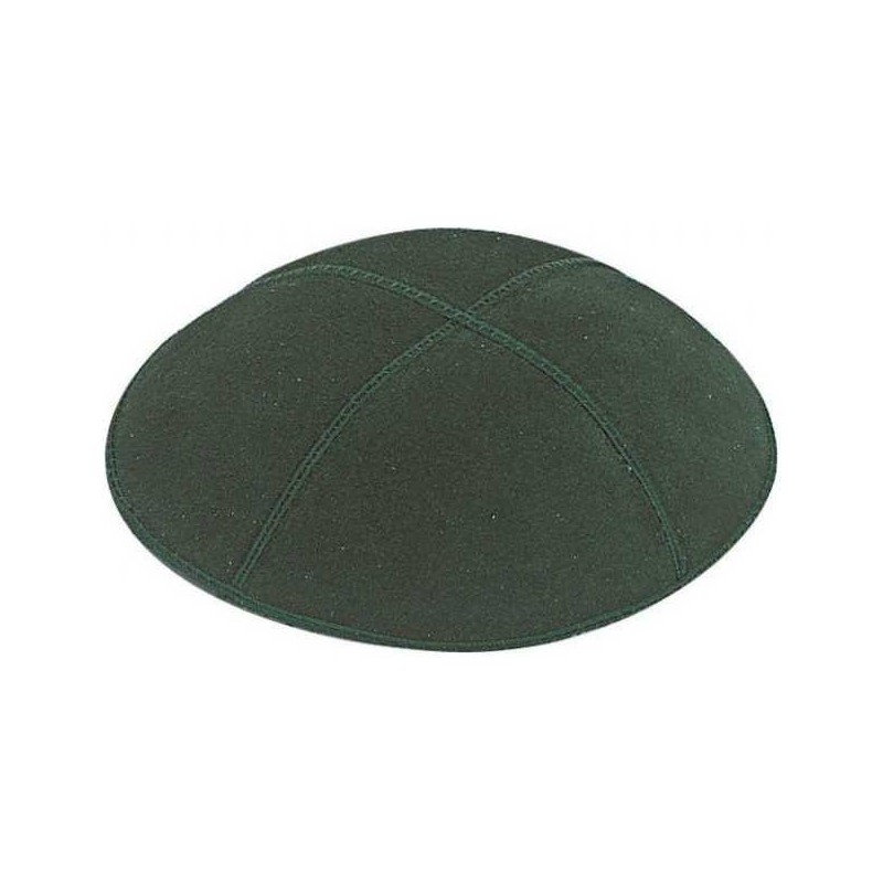 Dark Green Suede Kippah | Kippahs | Judaica