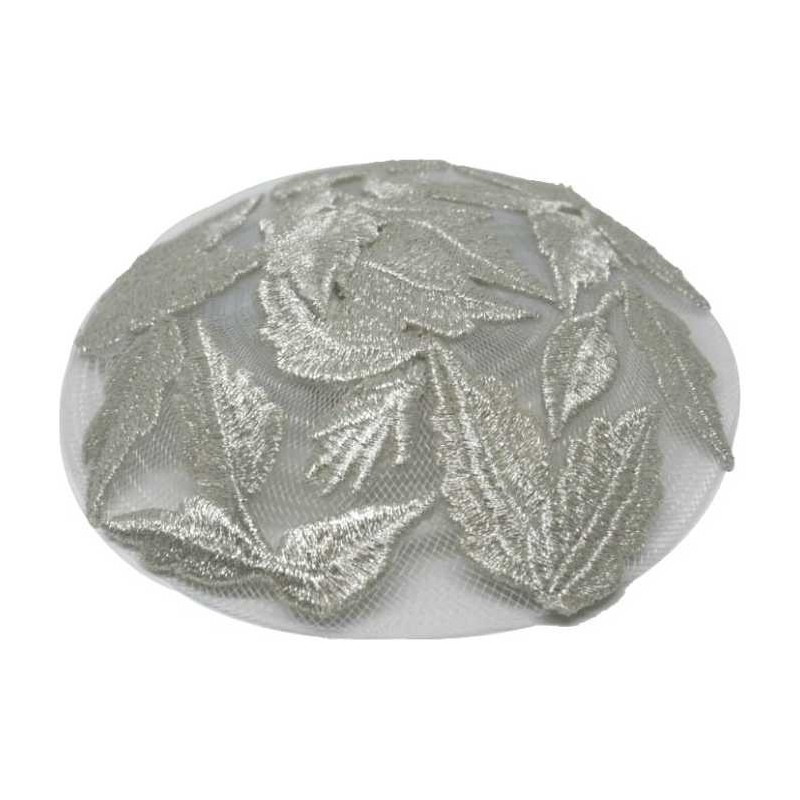 Embroidered Silver Leaves Women's Headcover | Kippahs | Judaica