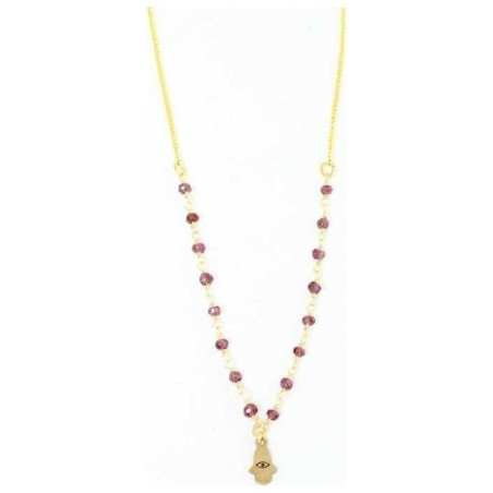 Petite Hamsa with Goldtone Beaded Necklace | Jewelry | Judaica