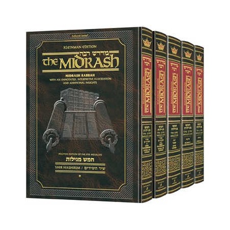 Complete 5 Volume Set of Midrash Rabbah on the 5 M | Purim | Judaica