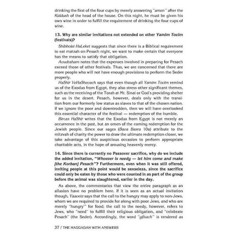 Haggadah With Answers - Hardcover | Passover | Judaica